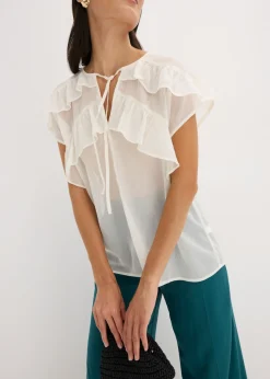 Blusa de gasa con volantes