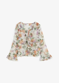 Blusa de gasa con volantes