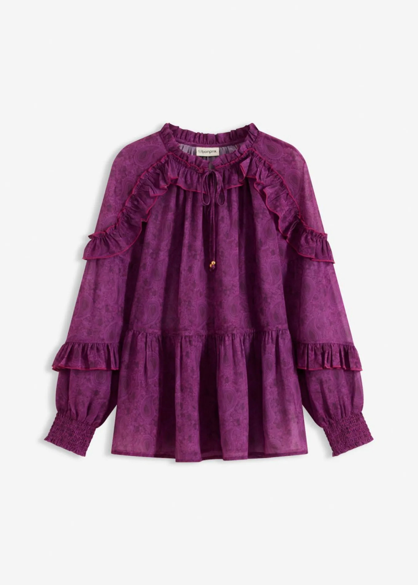 Blusa de gasa con volantes