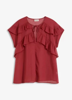Blusa de gasa con volantes