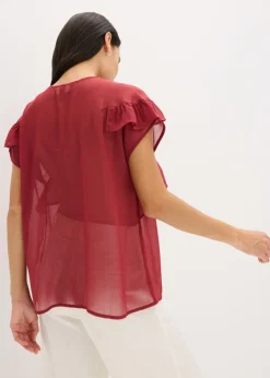 Blusa de gasa con volantes