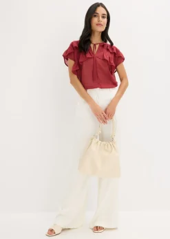 Blusa de gasa con volantes