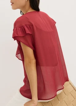 Blusa de gasa con volantes