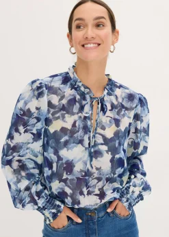 Blusa de gasa estampada