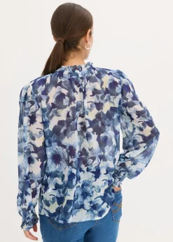 Blusa de gasa estampada