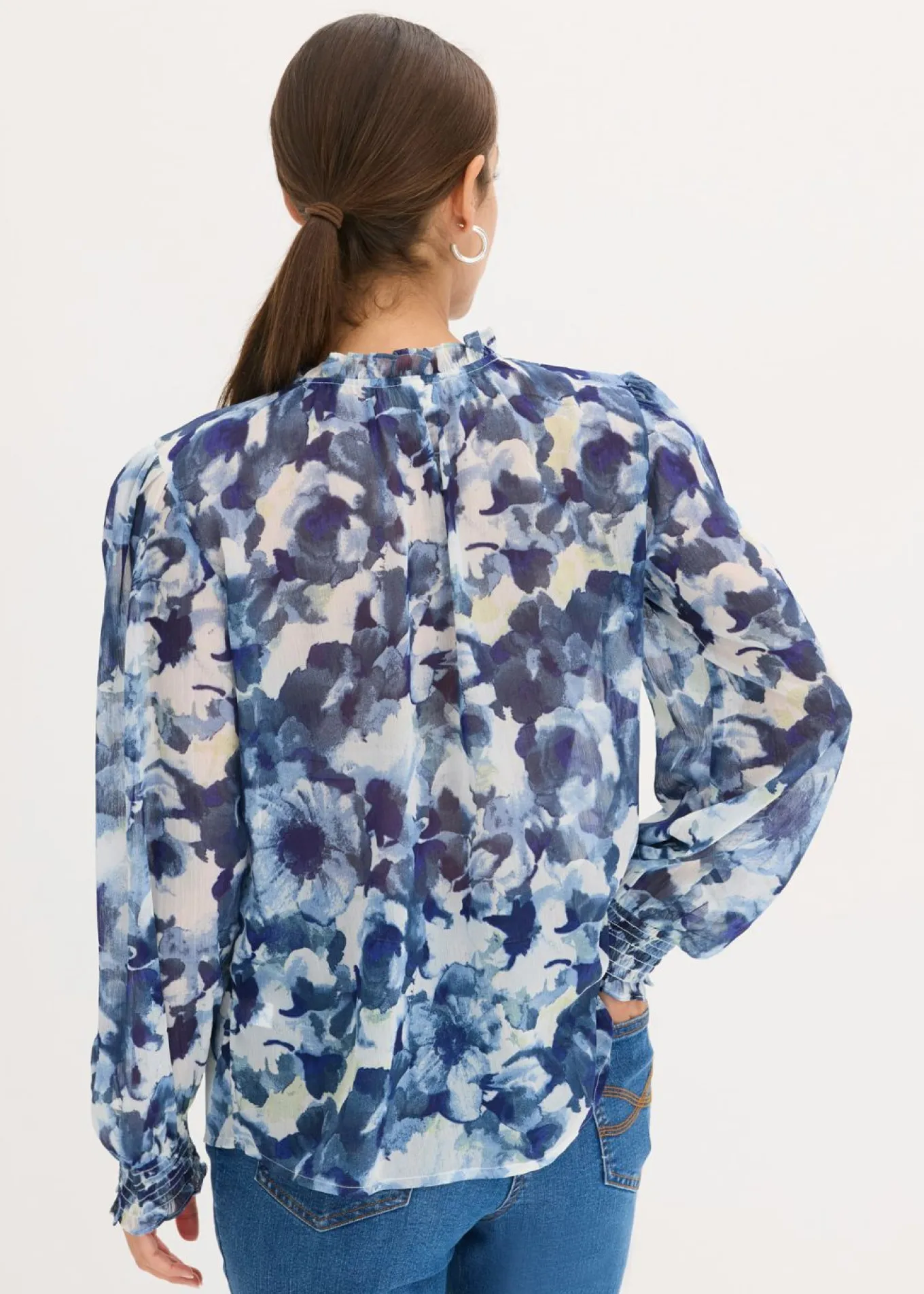 Blusa de gasa estampada