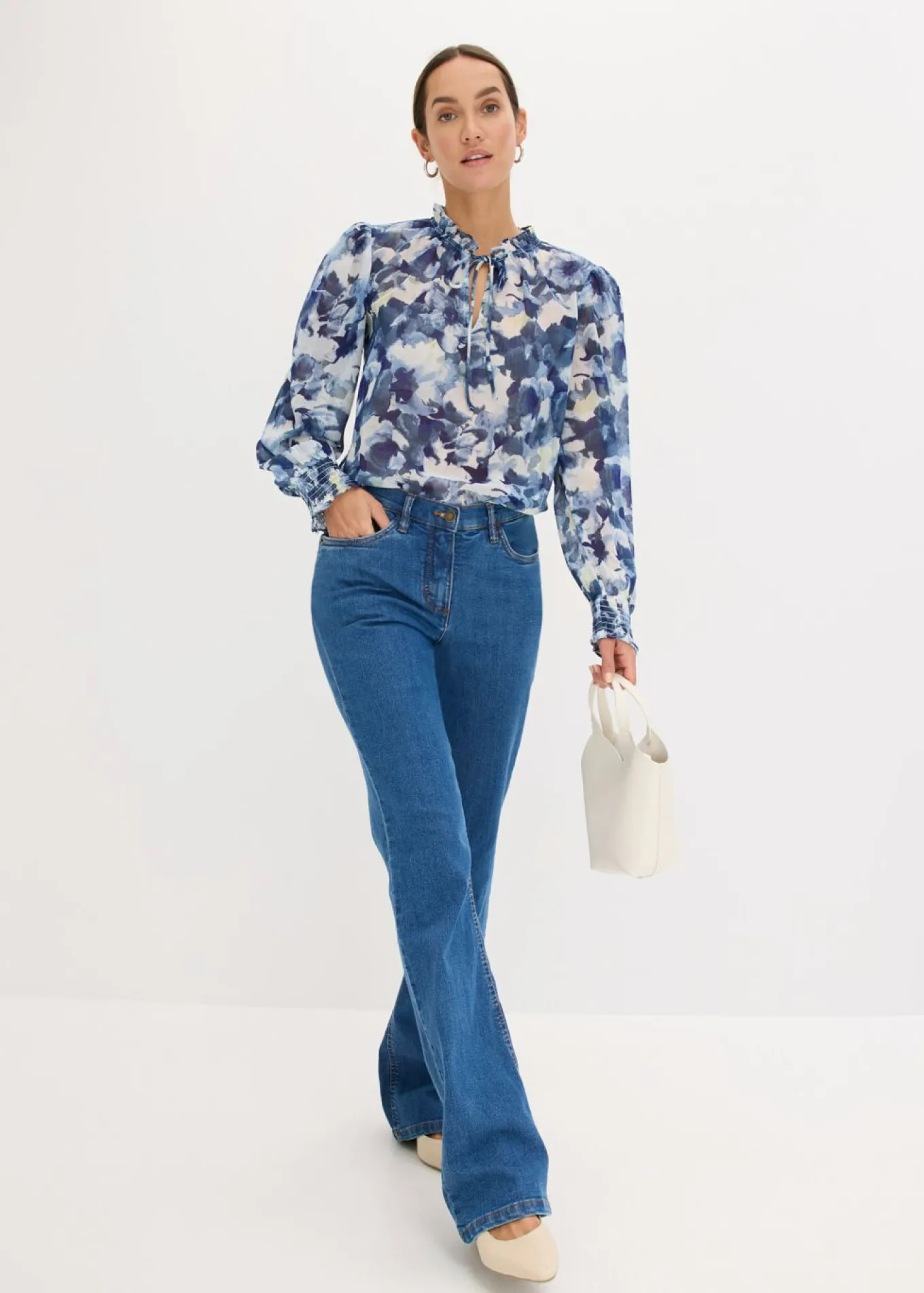 Blusa de gasa estampada