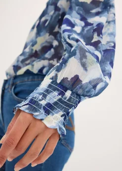 Blusa de gasa estampada