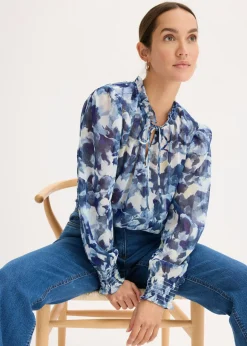 Blusa de gasa estampada