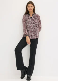 Blusa de gasa estampada con bordado