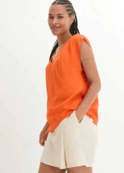 Blusa de manga corta con escote en V