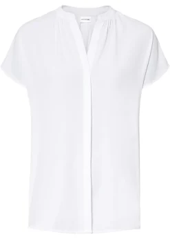 Blusa de manga corta con botones ocultos