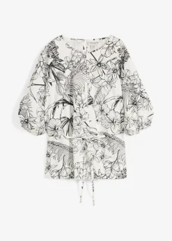 Blusa de manga corta de algodón puro