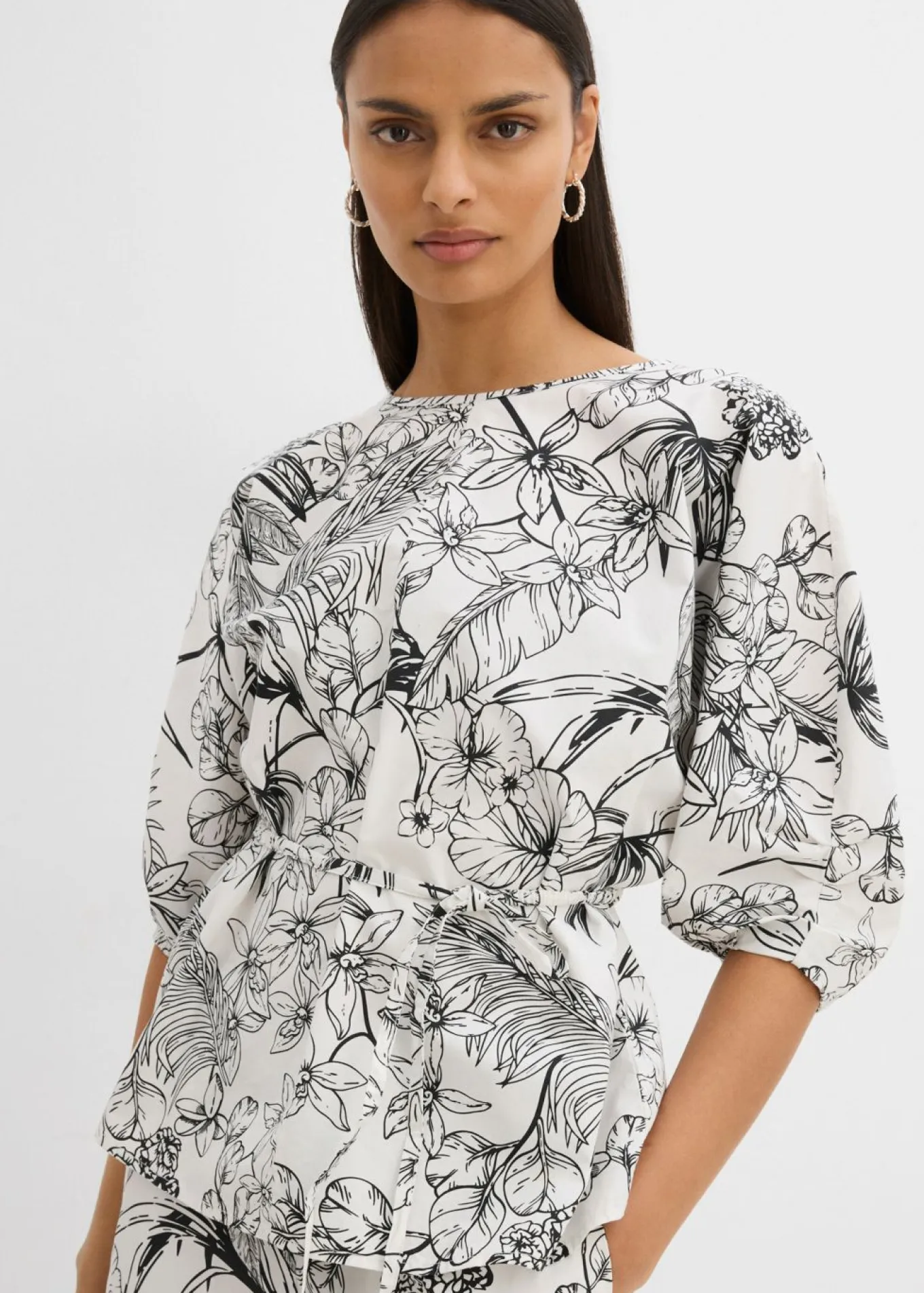 Blusa de manga corta de algodón puro