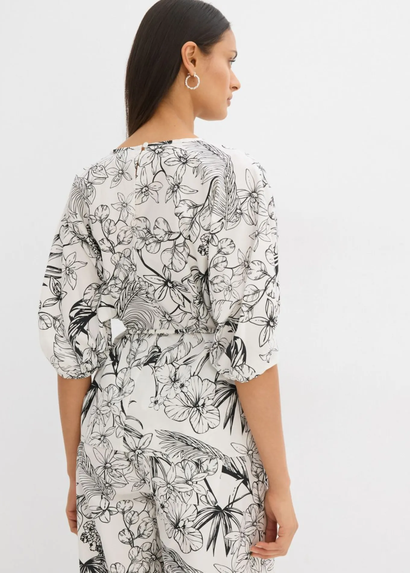Blusa de manga corta de algodón puro