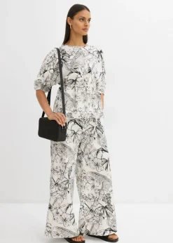 Blusa de manga corta de algodón puro