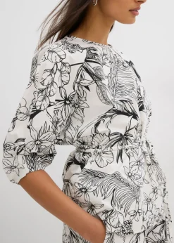 Blusa de manga corta de algodón puro