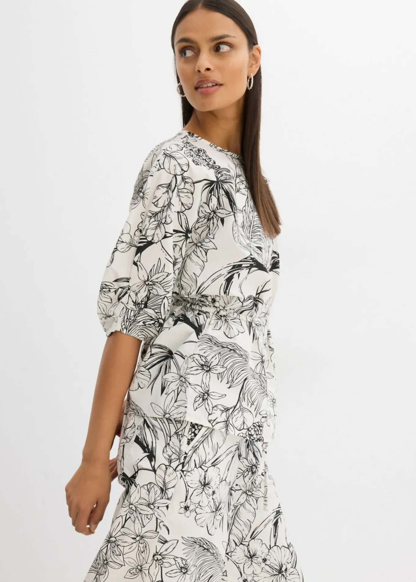 Blusa de manga corta de algodón puro
