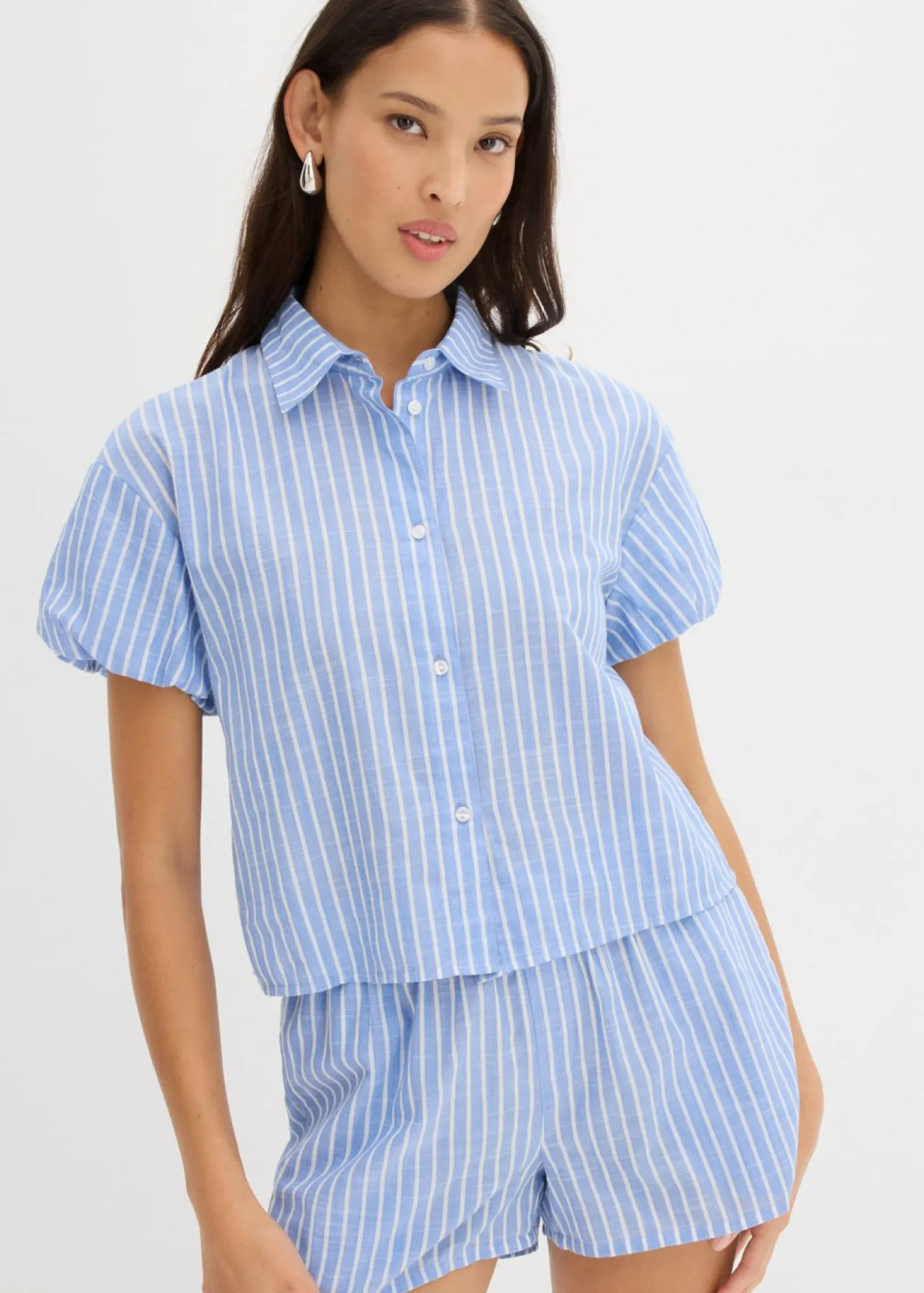Blusa de manga corta de algodón puro