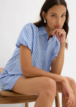 Blusa de manga corta de algodón puro