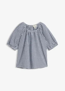 Blusa de manga corta de algodón puro