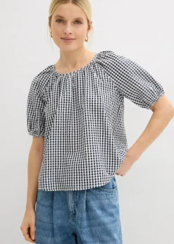 Blusa de manga corta de algodón puro