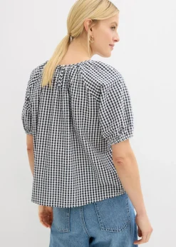 Blusa de manga corta de algodón puro