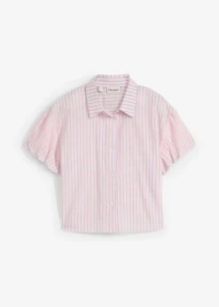Blusa de manga corta de algodón puro