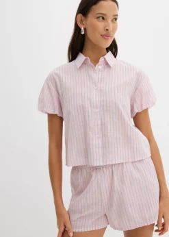 Blusa de manga corta de algodón puro