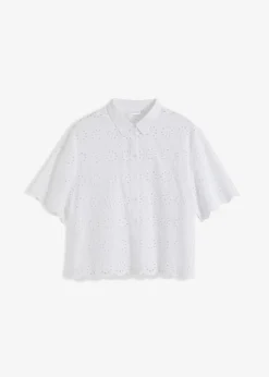 Blusa de manga corta de algodón puro