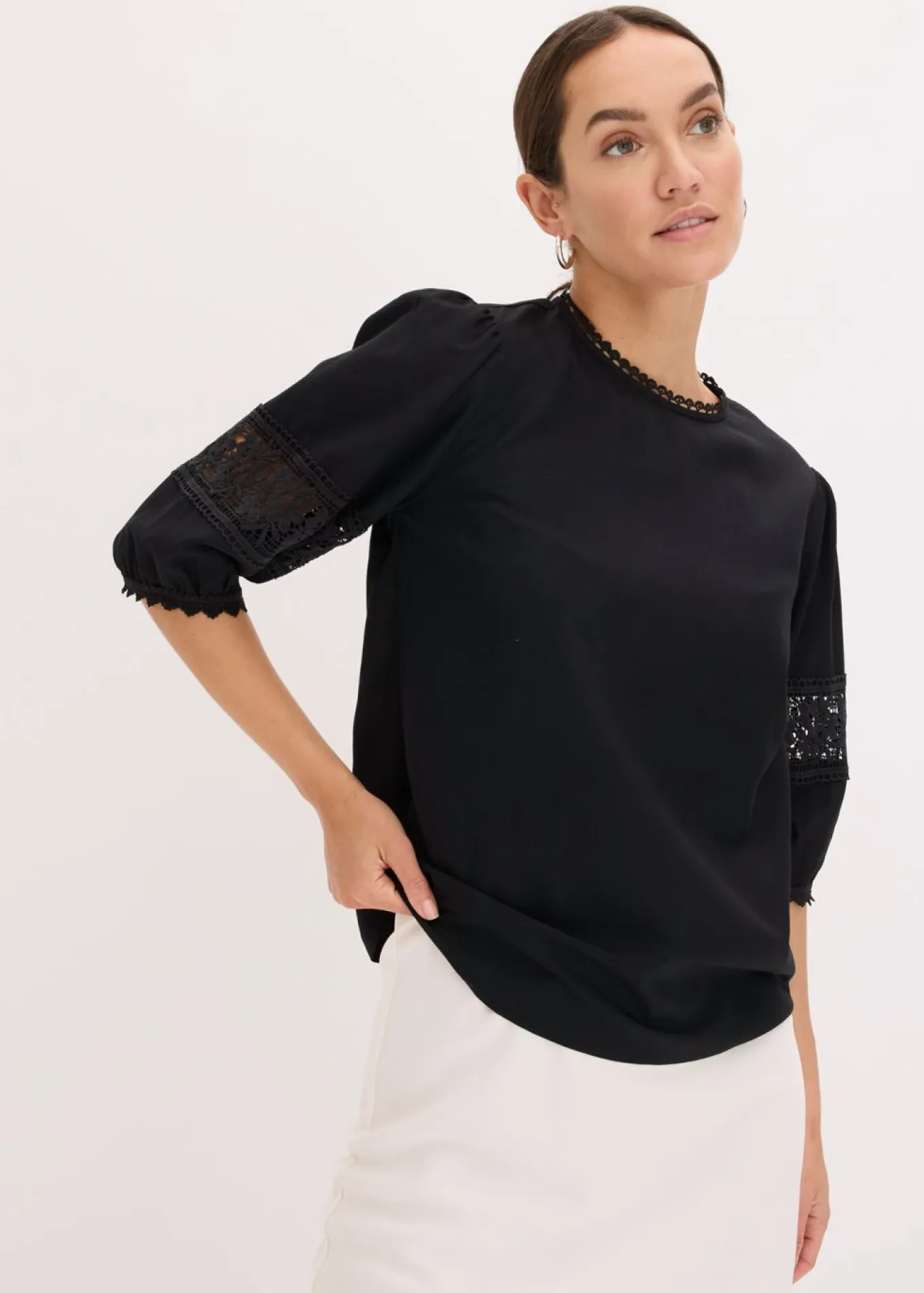 Blusa de manga corta de lino