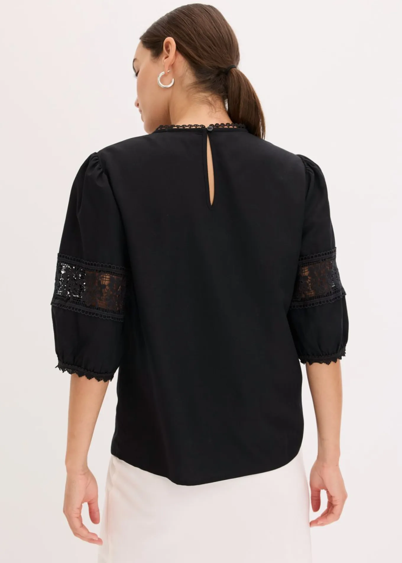 Blusa de manga corta de lino