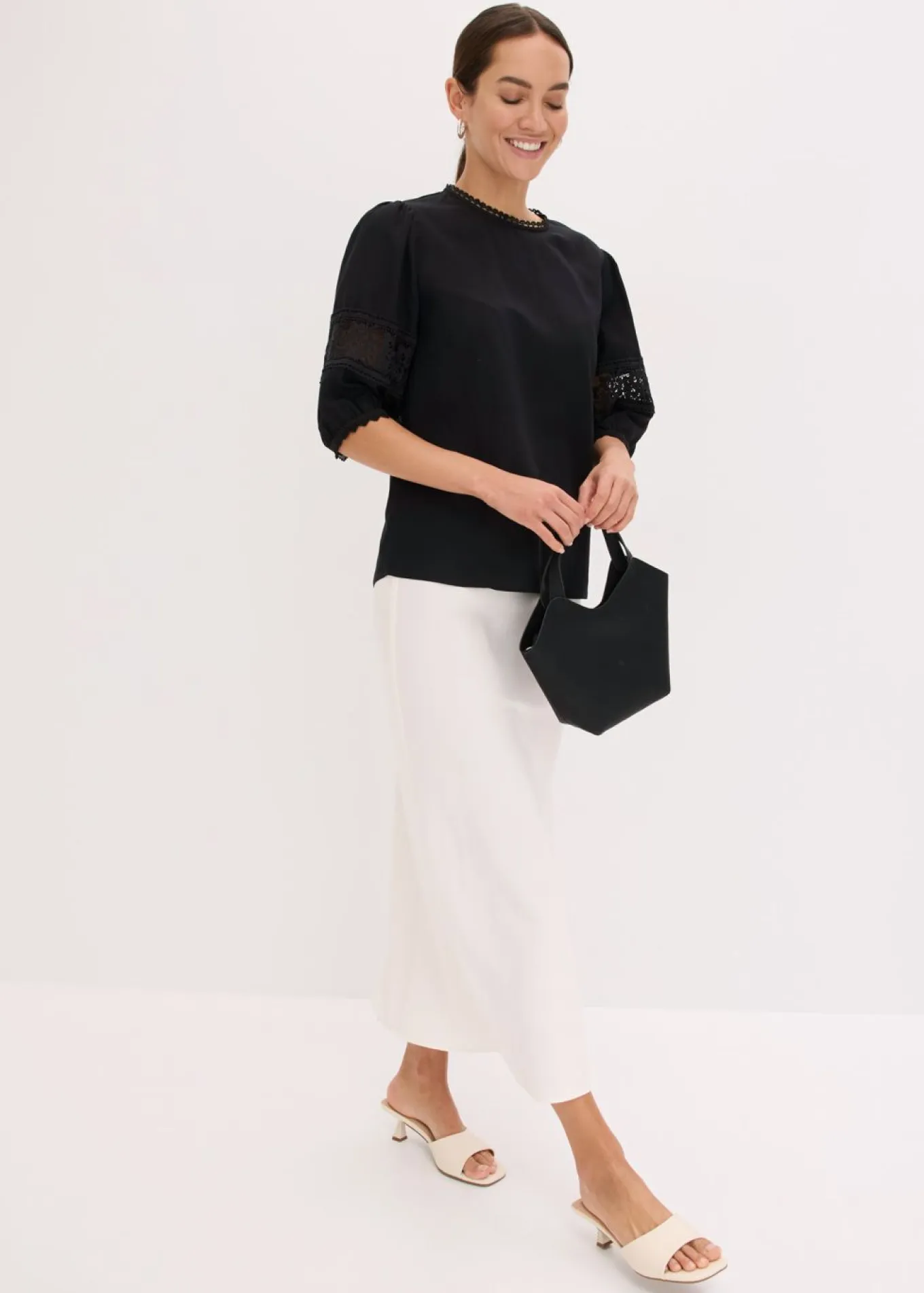 Blusa de manga corta de lino