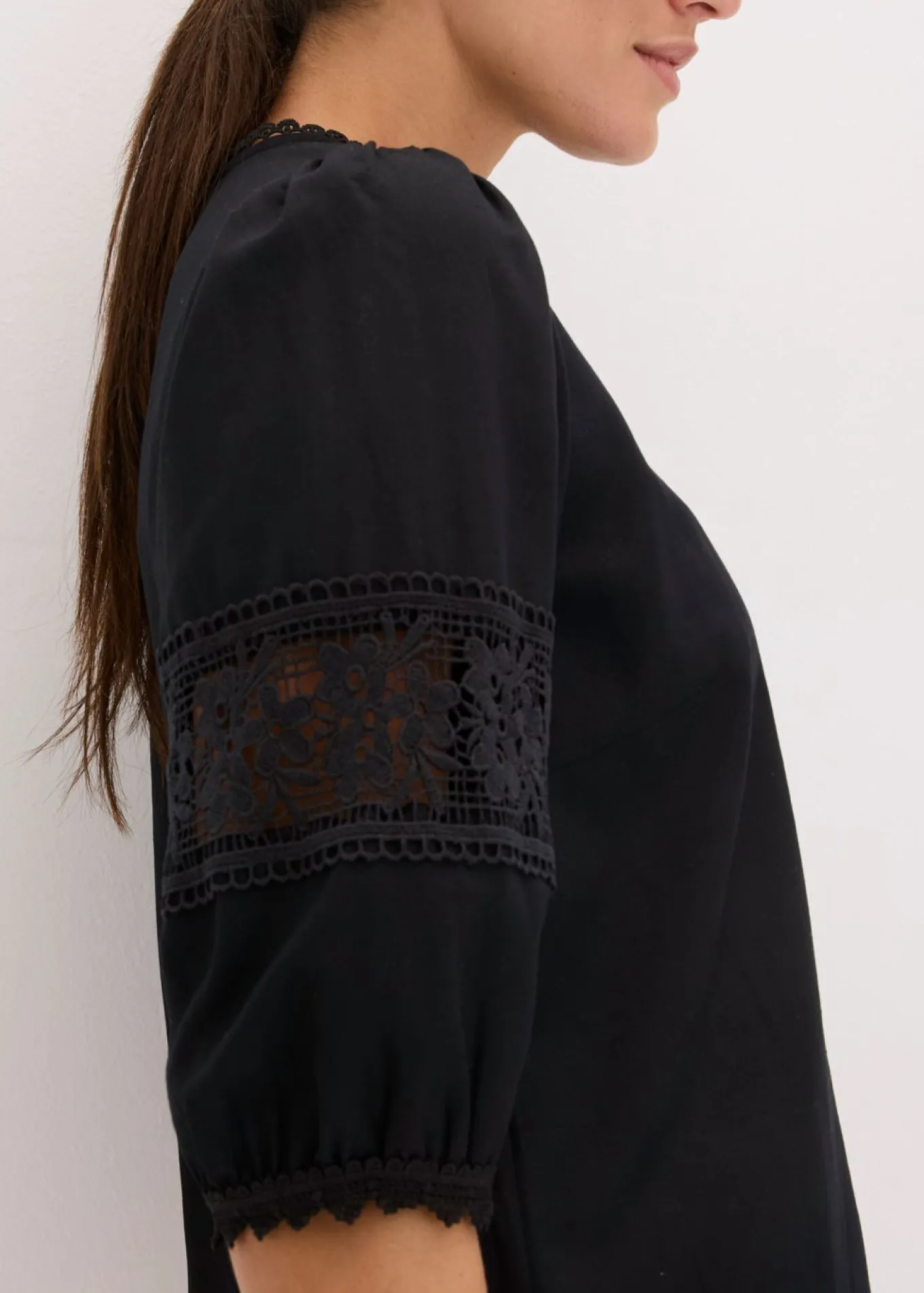 Blusa de manga corta de lino