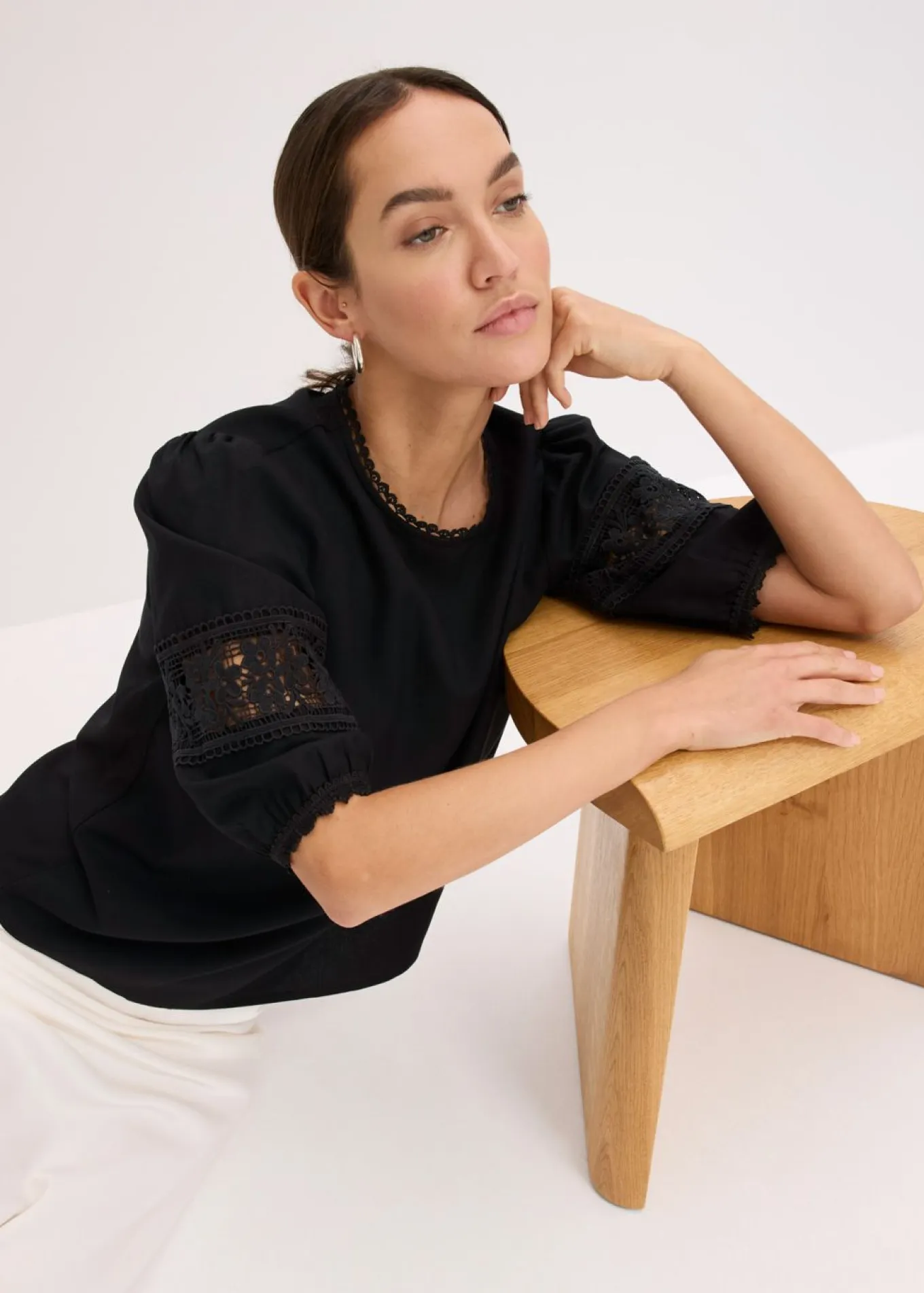 Blusa de manga corta de lino