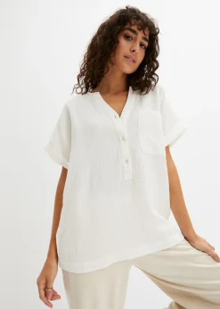 Blusa de manga corta de muselina