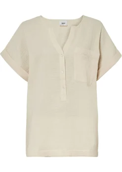 Blusa de manga corta de muselina