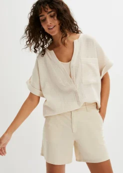 Blusa de manga corta de muselina