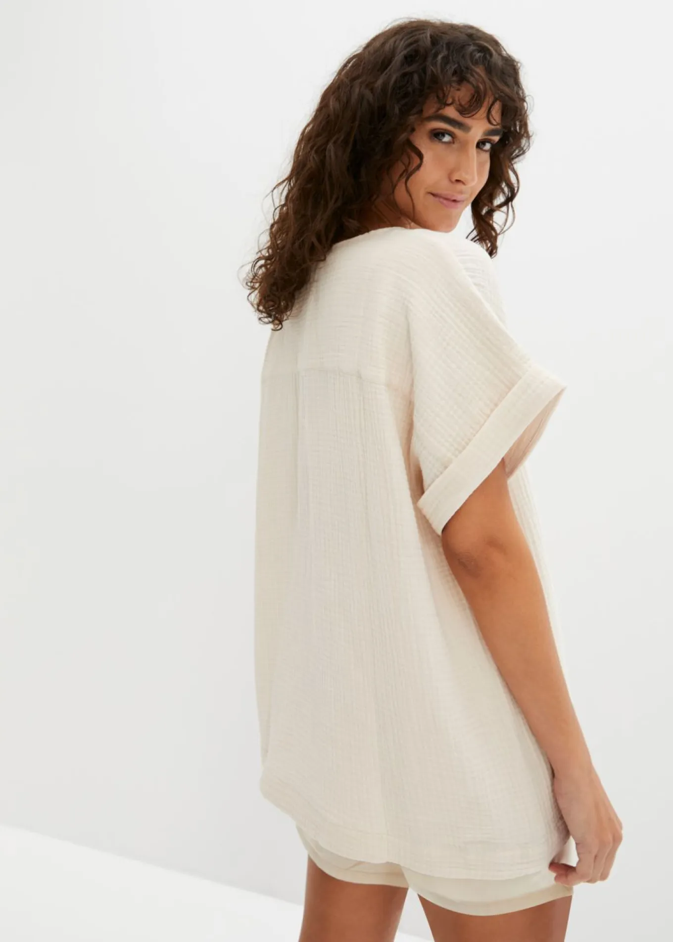 Blusa de manga corta de muselina
