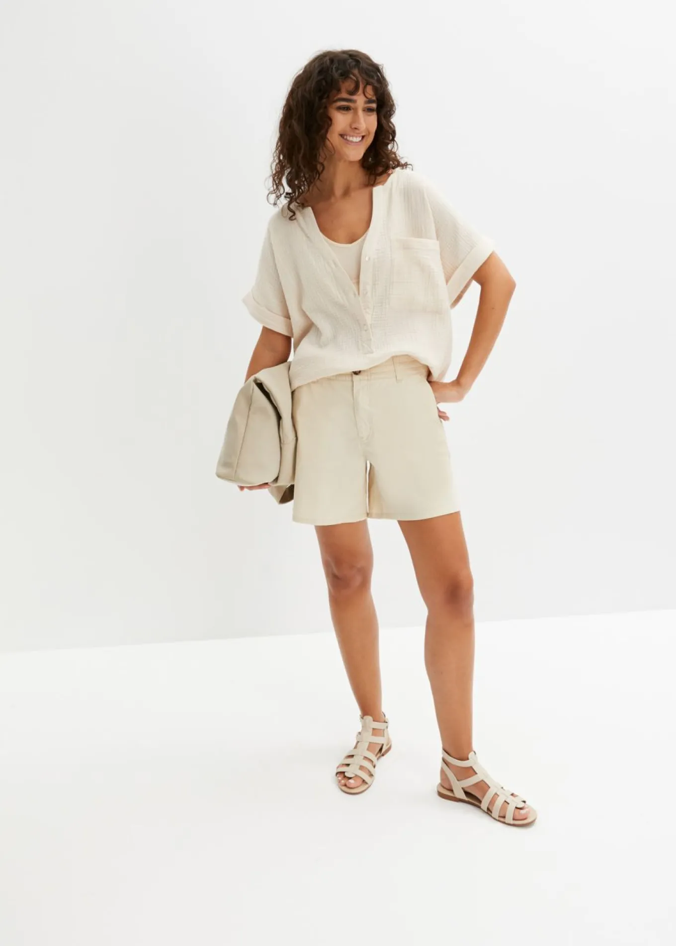 Blusa de manga corta de muselina