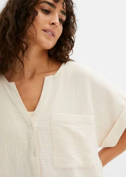 Blusa de manga corta de muselina