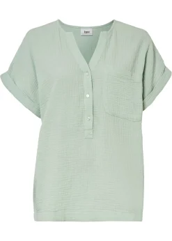 Blusa de manga corta de muselina