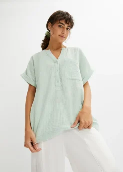 Blusa de manga corta de muselina