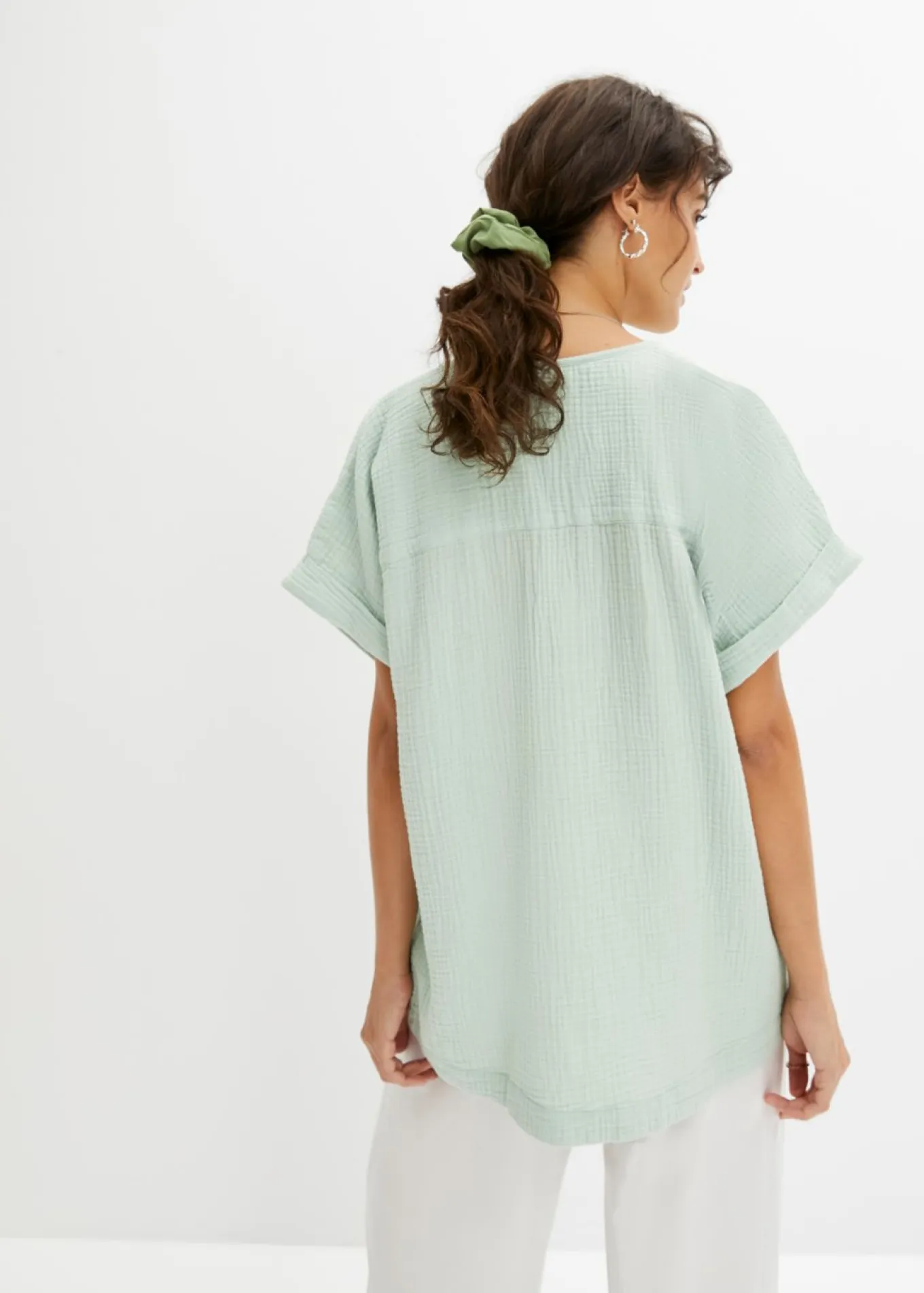 Blusa de manga corta de muselina