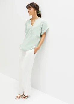 Blusa de manga corta de muselina
