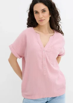 Blusa de manga corta de muselina