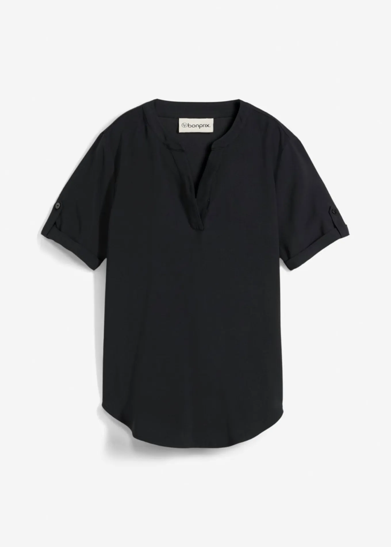Blusa de manga corta de mezcla de viscosa firme