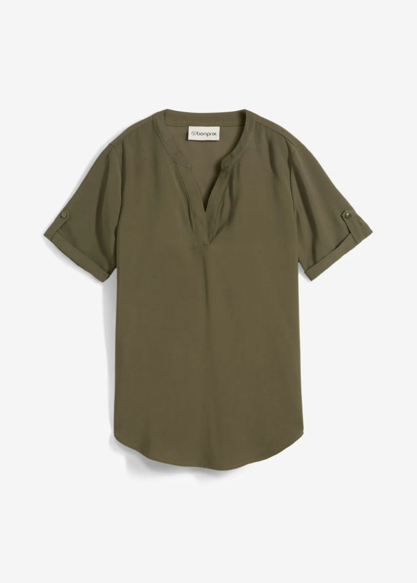 Blusa de manga corta de mezcla de viscosa firme