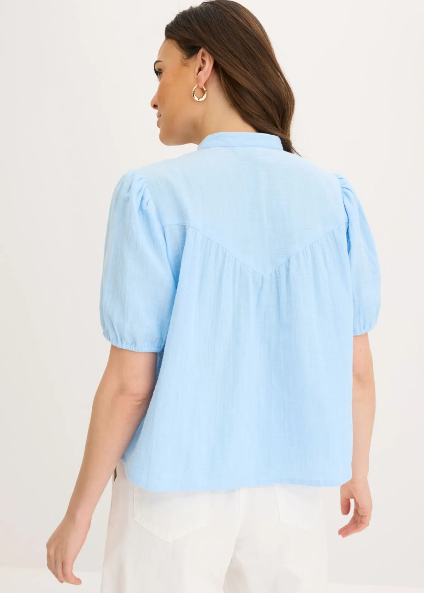 Blusa de manga corta de muselina