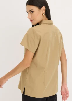 Blusa de manga corta de popelín